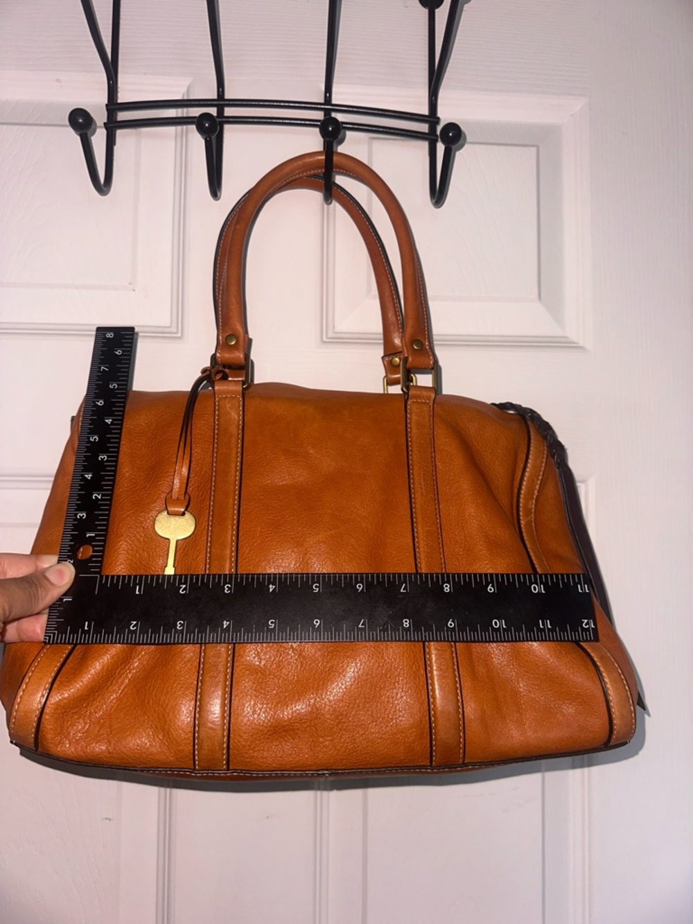 Fossil Kendall Satchel Large Rare Like New Leather Y2K Speedy Style Purse - Picture 7 of 13